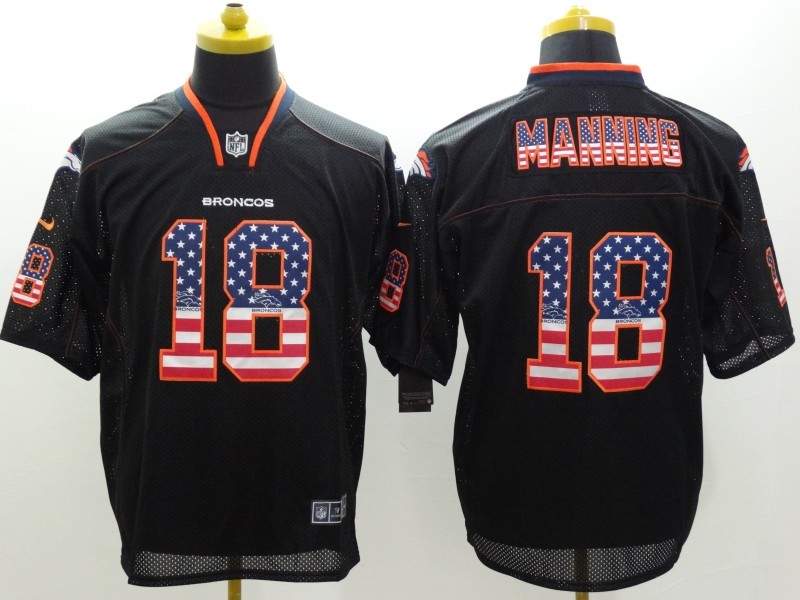 Men's Denver Broncos Peyton Manning #18 Black Jersey